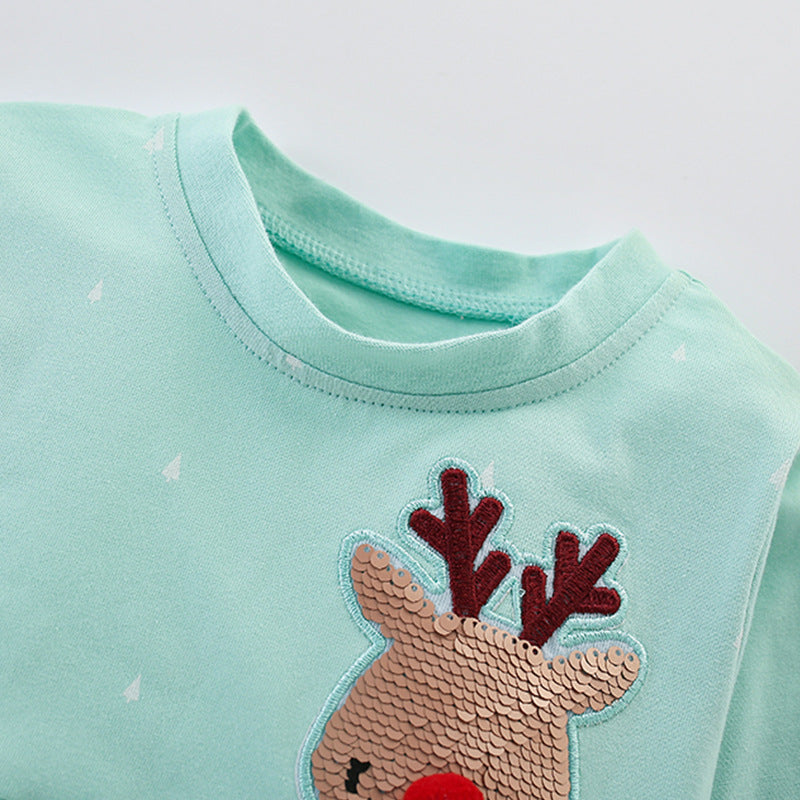 Christmas Sequins Long Sleeves Dress